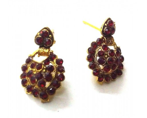 Golden Oxidized Earrings Ethnic Traditional Imitation Jewelry Drop Dangle - EA39